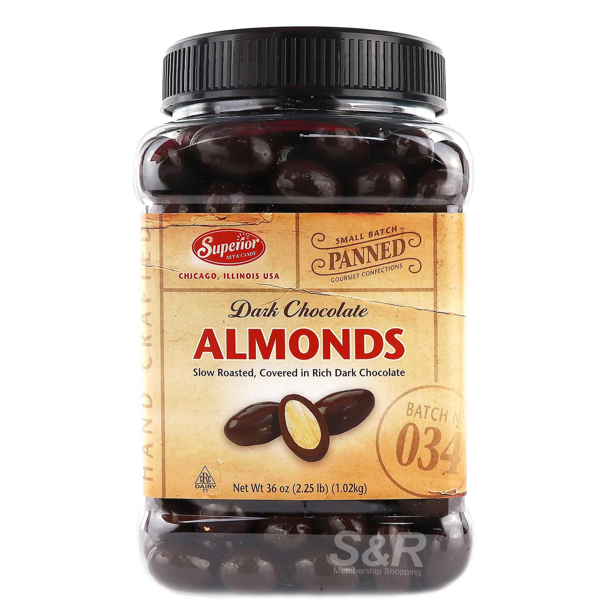 Superior Dark Chocolate Coated Almonds 1.02kg
